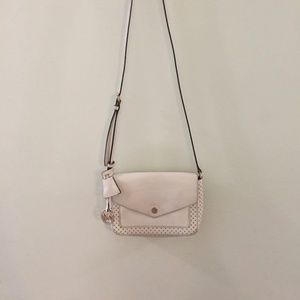 MICHAEL KORS cream leather perforated shoulder bag